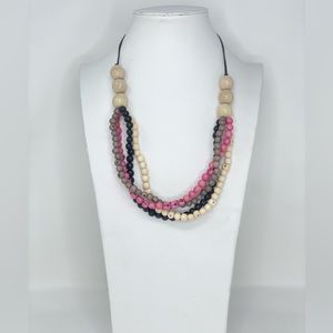 Handmade multi strands acaí seeds necklace and earrings